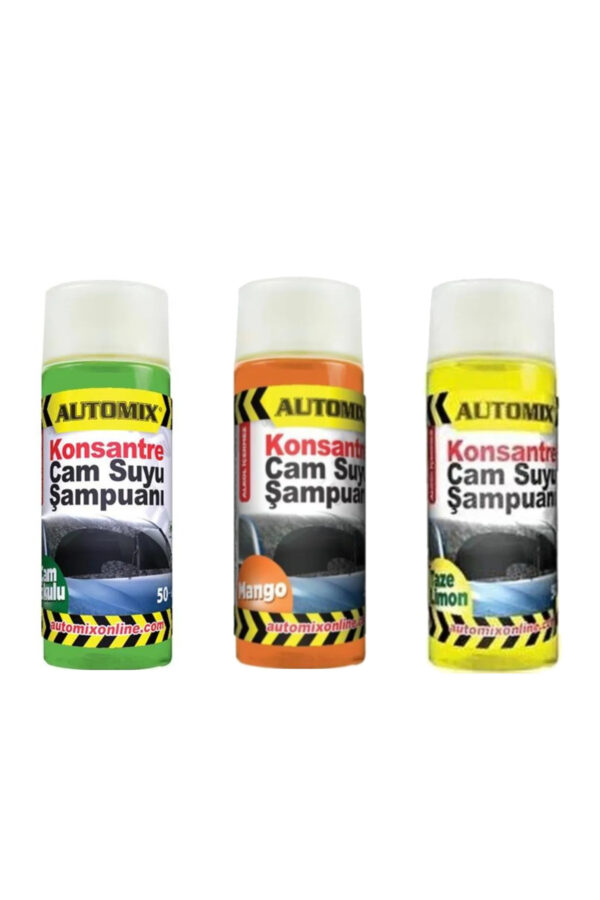 Ultra Temizleyici Cam Suyu Şampuanı – 3’lü Paket | Mango, Çam ve Taze Limon Esansları