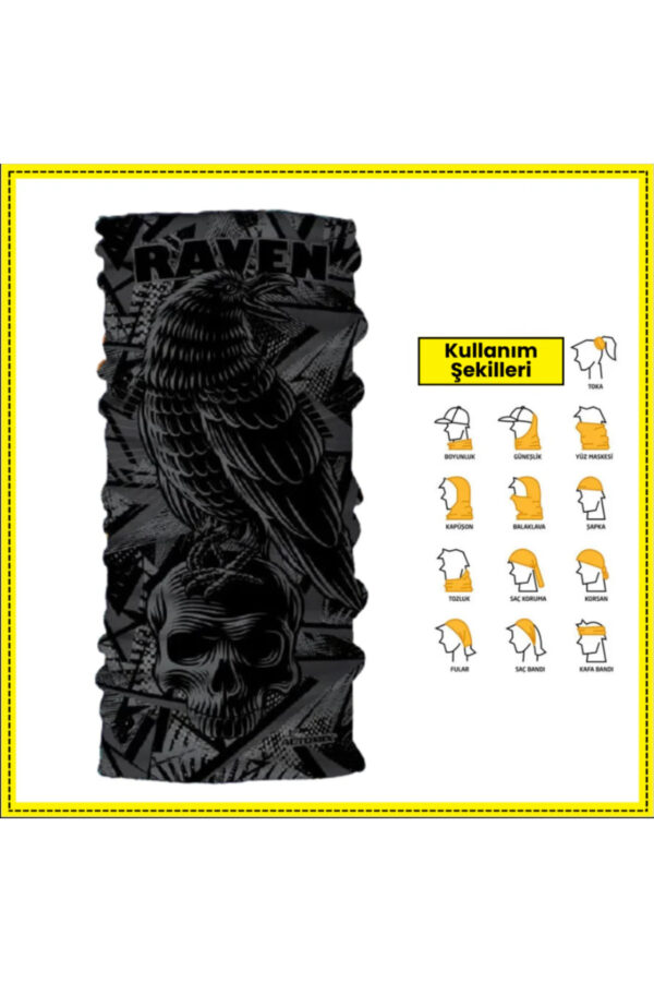 Motorcular İçin Boyunluk Balaclava Bandana - Raven